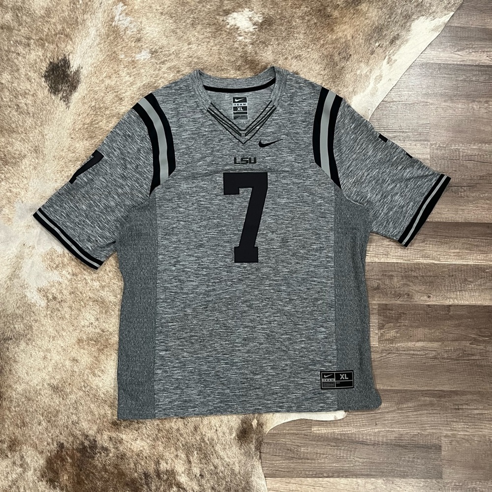 Nike Limited Edition Gray LSU Tigers All Stitched Game Jersey #7 Fournette